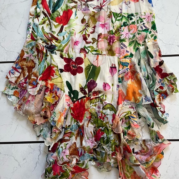 Anthropologie NWT Mandira Wirk off the shoulder asymmetrical floral dress - Picture 9 of 10